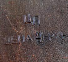 Rezezett fém falikép a Kulikovói csatáról, sérült d:26 cm