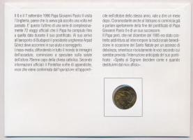 Vatikán 1997. 100L Cu-Ni "II. János Pál Magyarországon" olasz nyelvű, felbélyegzett boríté...