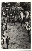 1938 Komárom, Komárno; bevonulás / entry of the Hungarian troops, 'Komárom visszatért' So. Stpl