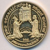 Lebó Ferenc (1960-) 1996. "II. János Pál pápa látogatása - Pannonhalma, Győr" aranyozott e...