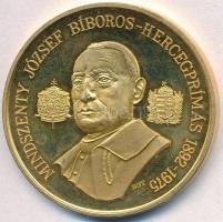 Bognár György (1944-) 1991. Mindszenty József Bíboros Hercegprímás 1892-1975 aranyozott fém emlékérem (42mm) T:2 (PP)