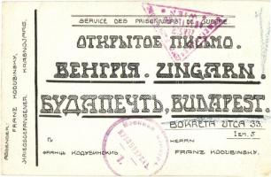 1916 Gesegnetes Neujahr! / Kézzel rajzolt újévi üdvözlőlap orosz hadifogoly táborból, Krasnoyarsk-bó...