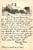 1916 Kézzel rajzolt művészlap orosz hadifogoly táborból, Krasnoyarsk-ból / WWI K.u.K. hand-drawn art postcard from Russian prison camp of Krasnoyarsk s: Kodubinsky Ferenc (EK)