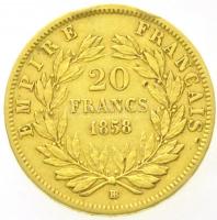Franciaország / Második Császárság 1858BB 20Fr Au "III. Napóleon" T:2- ü.
France / Second...