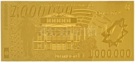Románia 2003. 1.000.000L bankjegy formátumú aranyozott emlékkiadás T:II
Romania 2003. 1.000.000 Lei...