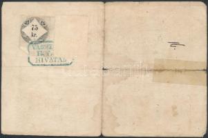 1864 Fegyvertartási engedély csörötneki lakos, uradalmi erdős részére 72kr illetékbélyeggel / 1862 G...