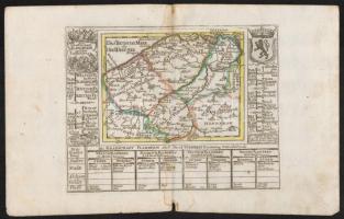 cca 1700 Johann Hofmann:A Flandriai grófság. Díszes kartusú, színezett rézmetszet. Megjelent: Atlas Curieux oder neuer und Compendieuser Atlas. (Augsburg, 1700?). Méret: 29x20 cm / cca 1700 Map of Flandern / Flandria Colored etching 31x20 cm
