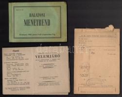 1940-1970 Kis nyomtatvány tétel, benne cserkész túra kisokos, praktikus Balatoni vasúti menetrend (1969), magyar leporellók (10 db), holland mosószeres reklámnyomtatvány / mixed lot of printed materials