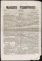 Marczius Tizenötödike c. forradalmi újság szórványszámai 1848-ból. áprilistól decemberig. 35.; 226.;...