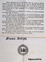 1848. december 2. I. Ferenc József olmützi proklamációja, melyben a frissen trónra lépett császár-ki...
