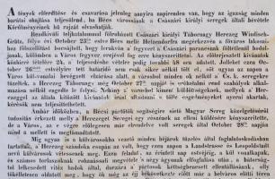 1848. november 1. A császári főhadiszállás magyar nyelvű falragasza. Leírja a X. 23. és 31. - a csás...