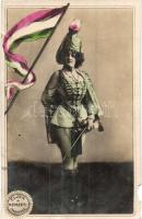 Éljen a Nemzeti Hadsereg! magyar katonai propaganda, katona nő, L. D. F. 1903 / Long live the National Army! Hungarian military propaganda, woman soldier (b)
