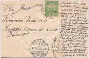 'Boldog karácsonyi ünnepeket!' / Christmas greeting card, angel with toys, children, chris...