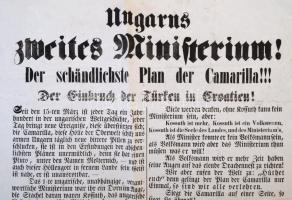 1848 Aláírás nélküli, eddig ismeretlen plakát a szabadságharc idejéből. "Ungarns zweites Minist...