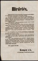 1849. augusztus 4. Hirdetés címmel Johann Kempen von Fichtenstamm báró, altábornagyhoz, budai katona...