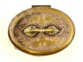 Jakubowski & Jarra (Krakkó) monogramos cukortartó, ezüstözött alpakka, jelzett, gravírozott, for...