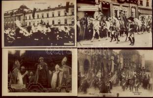 1916 Károly király koronázása 4db képeslap