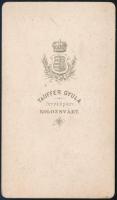 cca 1864 Mozel Jolán vizitkártya méretű, feliratozott fotója, Tauffer Gyula kolozsvári műterméből, 1...