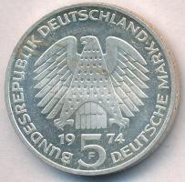 NSZK 1974F 5M Ag "25 éves az Alkotmány" T:2 kis patina
FRG 1974F 5 Mark Ag "25th Ann...