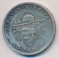 1938. 5P Ag "Szent István" T:2 ph.
Adamo P8.1