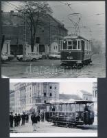 Budapesti régi és kevésbé régi villamosok, 6 db fotó, 9x13 cm és 13x18 cm