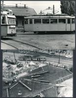 Budapesti régi és kevésbé régi villamosok, 6 db fotó, 9x13 cm és 13x18 cm