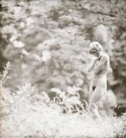 cca 1978 Szolidan erotikus felvételek tétele, 13 db vintage negatív, 6x6 cm / 13 erotic photo negati...