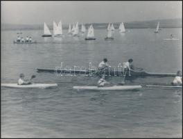 cca 1970 Velencei-tó, 3 db vintage fotó, 24x18 cm