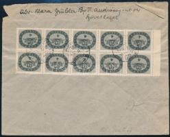 1946 (15. díjszabás) Levél Zürichbe 10x 4 millióP bérmentesítéssel / Cover to Switzerland