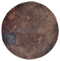 Soltra E. Tamás (1955-) 1986. "Puttó '86" Br plakett (104mm) T:2 kis patina