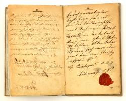 1816 Vándorkönyv, magyar, német, szerbhorvát nyelven, bejegyzésekkel, okmánybélyeggel