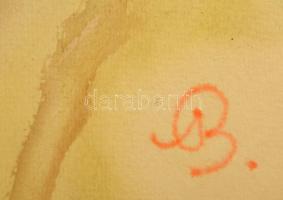 AB jelzéssel: Férfi portré. Akvarell, papír, 49×34 cm