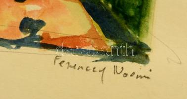 Ferenczy jelzéssel: Párok. Akvarell, papír, 15×15 cm (2×)