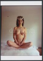 cca 1970 Kellem, küllem, báj, 4 db szolidan erotikus akt fotó, korabeli vintage negatívokról készült...