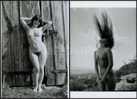 cca 1976 Élvezz minden pillanatot, 4 db szolidan erotikus akt fotó, korabeli vintage negatívokról készült mai nagyítások 25x18 cm-es fotópapírra / 4 erotic photos, 25x18 cm