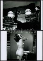 cca 1978 A bugyinak meg annyi..., 4 db szolidan erotikus akt fotó, korabeli vintage negatívokról készült mai nagyítások 25x18 cm-es fotópapírra / 4 erotic photos, 25x18 cm