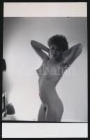 cca 1979 Előjáték, 4 db szolidan erotikus akt fotó, korabeli vintage negatívokról készült mai nagyítások 25x18 cm-es fotópapírra / 4 erotic photos, 25x18 cm