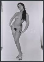 cca 1977 Az akt-akta négy lapja, 4 db szolidan erotikus akt fotó, korabeli vintage negatívokról készült mai nagyítások 25x18 cm-es fotópapírra / 4 erotic photos, 25x18 cm