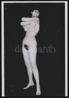 cca 1974 Négy nő, négy titkos történet, 4 db szolidan erotikus akt fotó, korabeli vintage negatívokr...