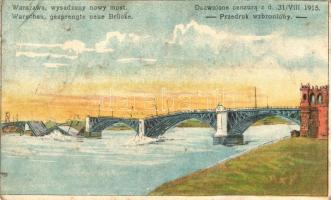 Warsaw, Warszawa, Warschau; gesprengte neue Brücke / destroyed bridge in the WWI, military field post (EK)