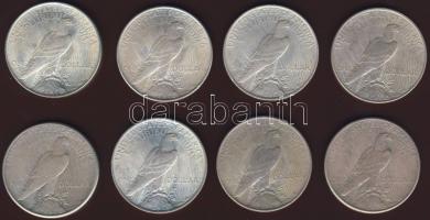 USA 1922-26. 1$ Ag (8x) "Peace" T:2,2/3