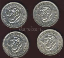 Ausztrália 1954-61. 1Sh Ag 4klf db T:2,2/3
