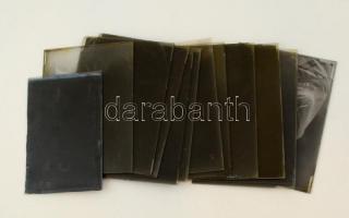 cca 1930-1950 Eger, a Foto-GRÁF műteremben készült 13 db vintage üveglemez negatív egri leányokról, ...