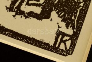 Kós Károly (1883-1977): Illusztráció I. Linómetszet, papír, jelzett a metszeten, paszpartuban, 16×11...