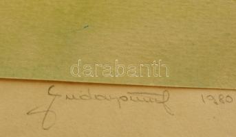 Buday József (?-): Balaton. Akvarell, papír, jelzett, 20×31 cm