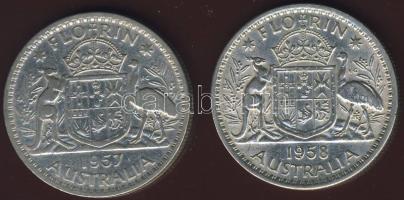 Ausztrália 1957-58. 1Fl Ag 2klf db T:2/3