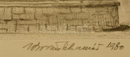 Olvashatatlan jelzéssel: Pécs. Ceruza, papír, 21×33 cm