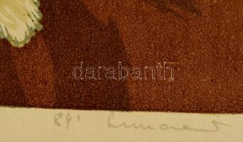 Olvashatatlan jelzéssel: Kompozició. Linó, papír,  31×20 cm