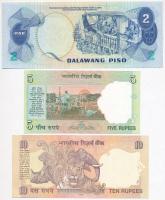 Vegyes: Fülöp-szigetek 1981. 2P + India 2002. 5R + 1996. 10R T:I
Mixed: Philippines 1981. 2 Piso + ...