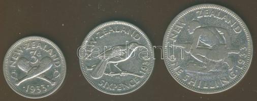 Új-Zéland 1933. 3P + 1Sh Ag T:3/4 + 1936. 6p Ag T:3
